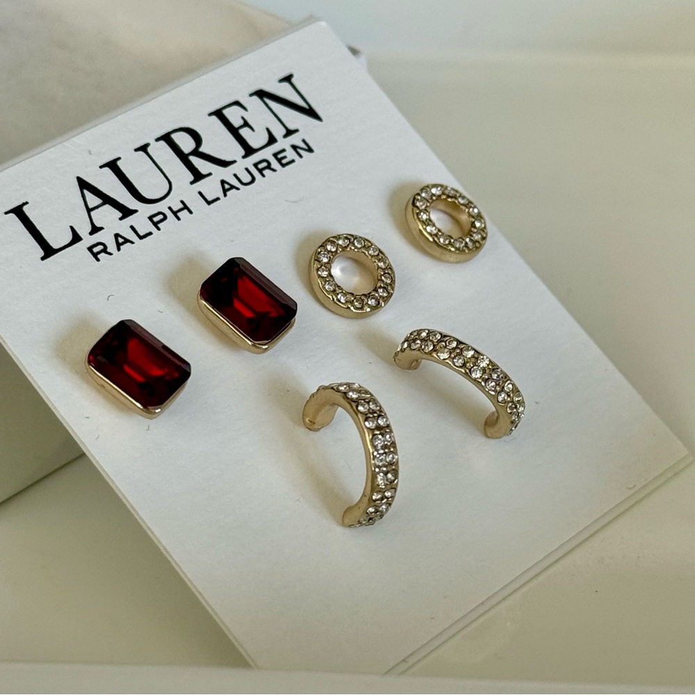 Lauren Ralph Lauren 3-Pair Earring Set